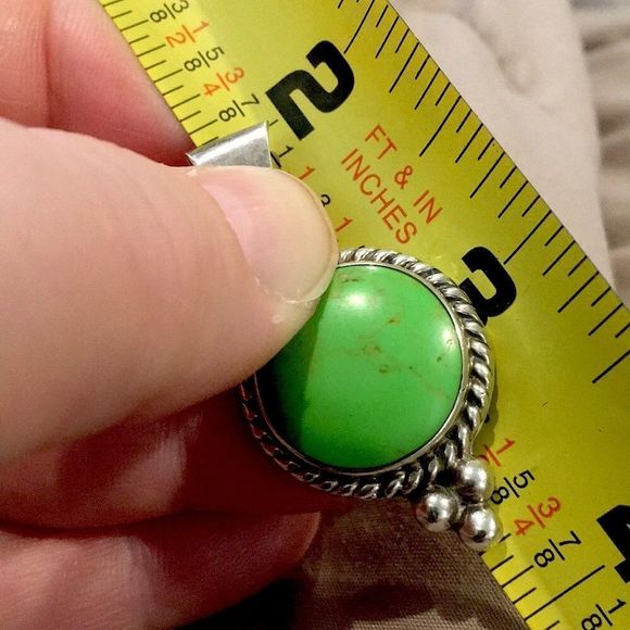 TAXCO Green Turquoise Sterling Silver Necklace - Picture 4 of 12